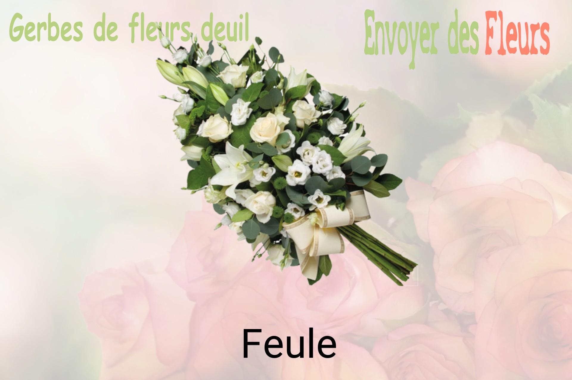 Gerbe de fleurs de deuil livrée à Feule